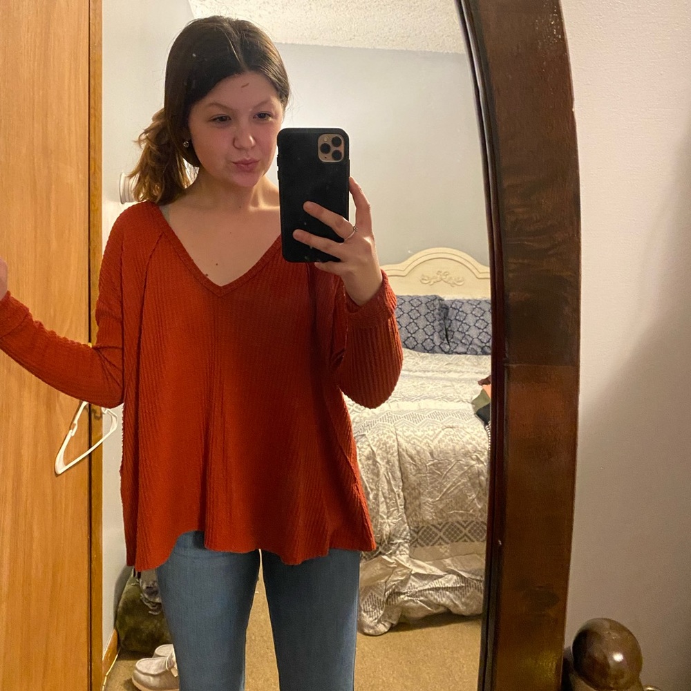 Small red oversized long sleeve!